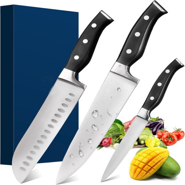 3 piece chef knife set Amazon hot selling factory direct supply supplier support customized knives