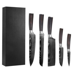 Damascus colored wood chef knife set custom processing wholesale factory tariff preference